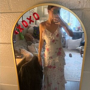 Jessica Simpson White and Pink Floral Maxi Dress